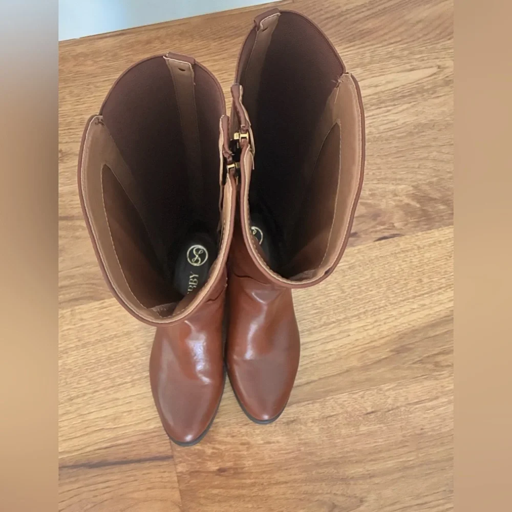 Sam & Libby Brown Knee-High vegan Leather Boots - Picture 8 of 8